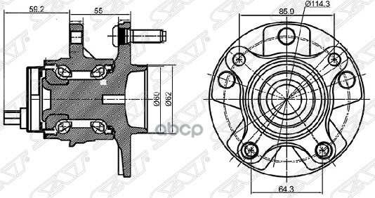 

Ступичный Узел Перед/Прав Toyota Mark X/Lexus Gs300 05- Sat Арт. St-43550-30010