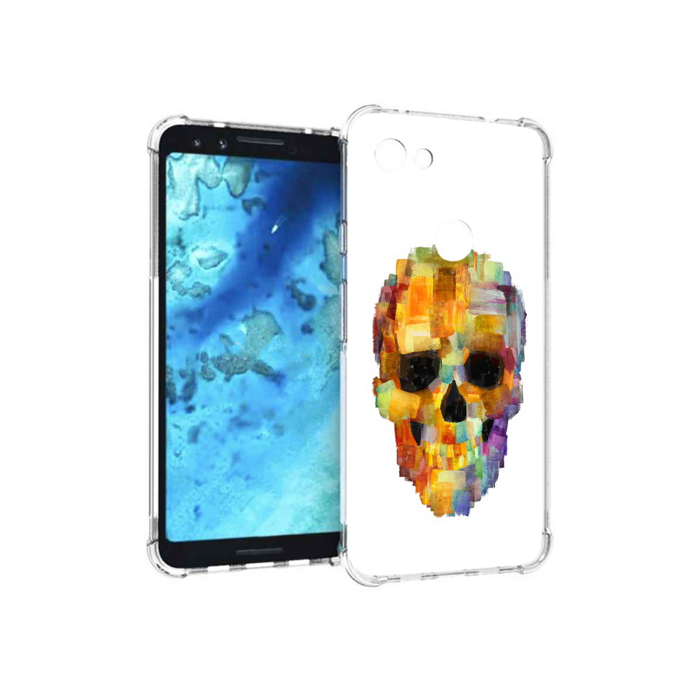 

Чехол MyPads Tocco для Google Pixel 3 нарисованный череп, Прозрачный, Tocco