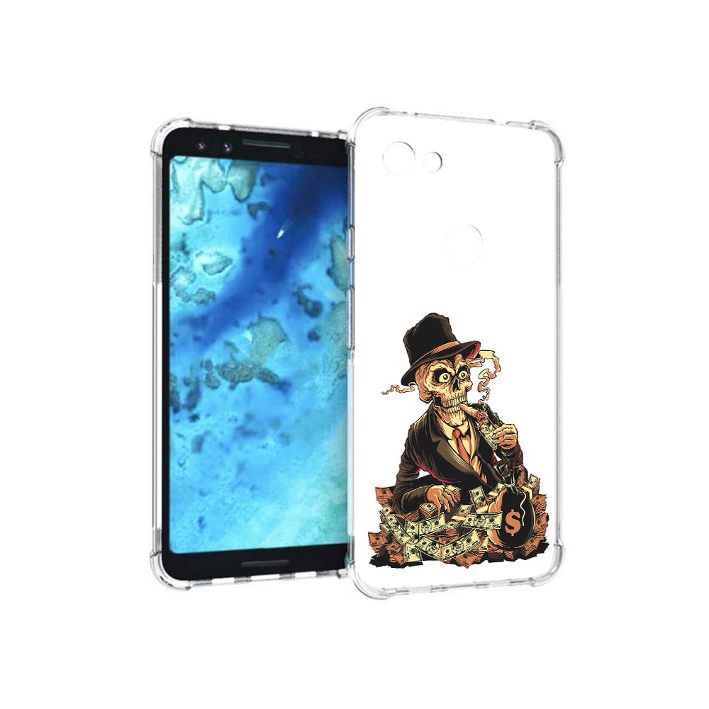 

Чехол MyPads Tocco для Google Pixel 3 нарисованный череп с сигаретой, Прозрачный, Tocco