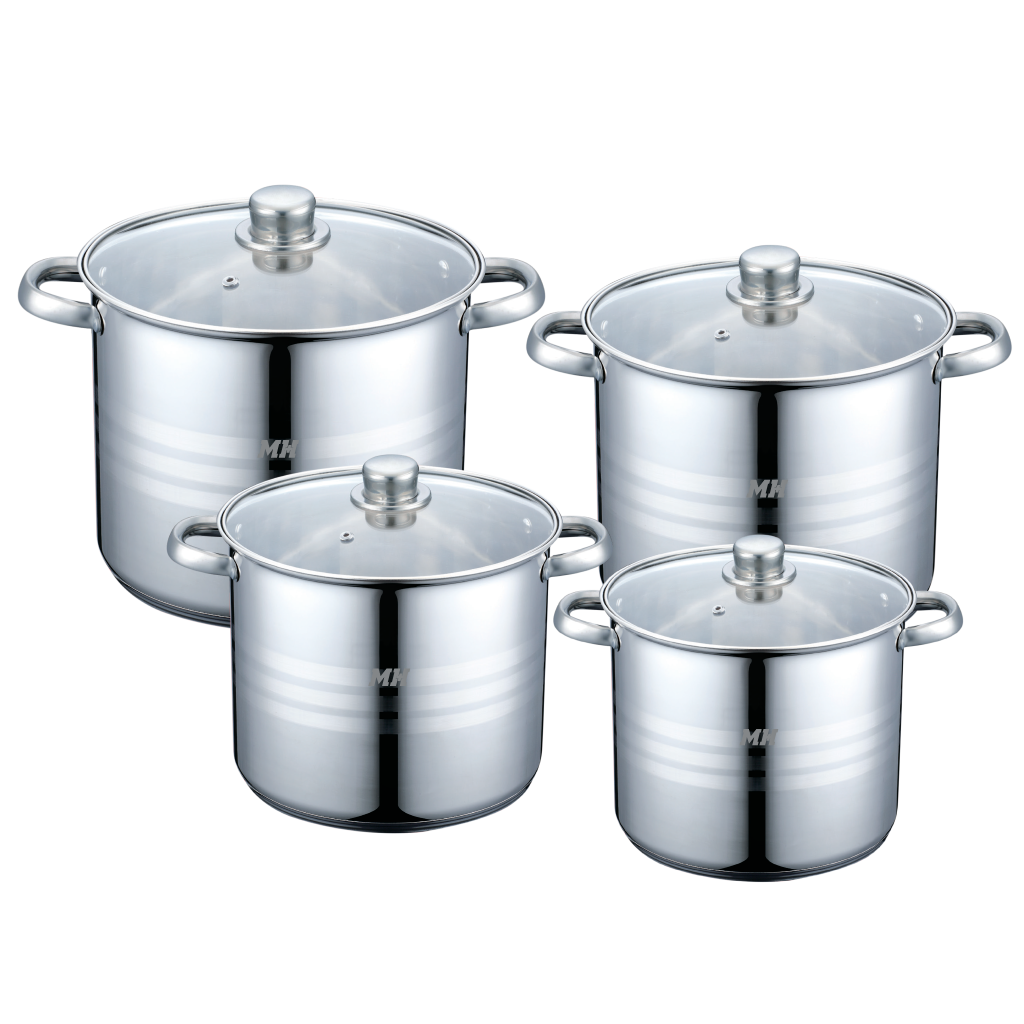Набор кастрюль из нержавеющей стали Munchenhaus МН-15171 с крышками из жаропрочного стекла