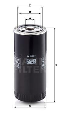

Фильтр масляный двигателя MANN-FILTER W962/14, W 962/14