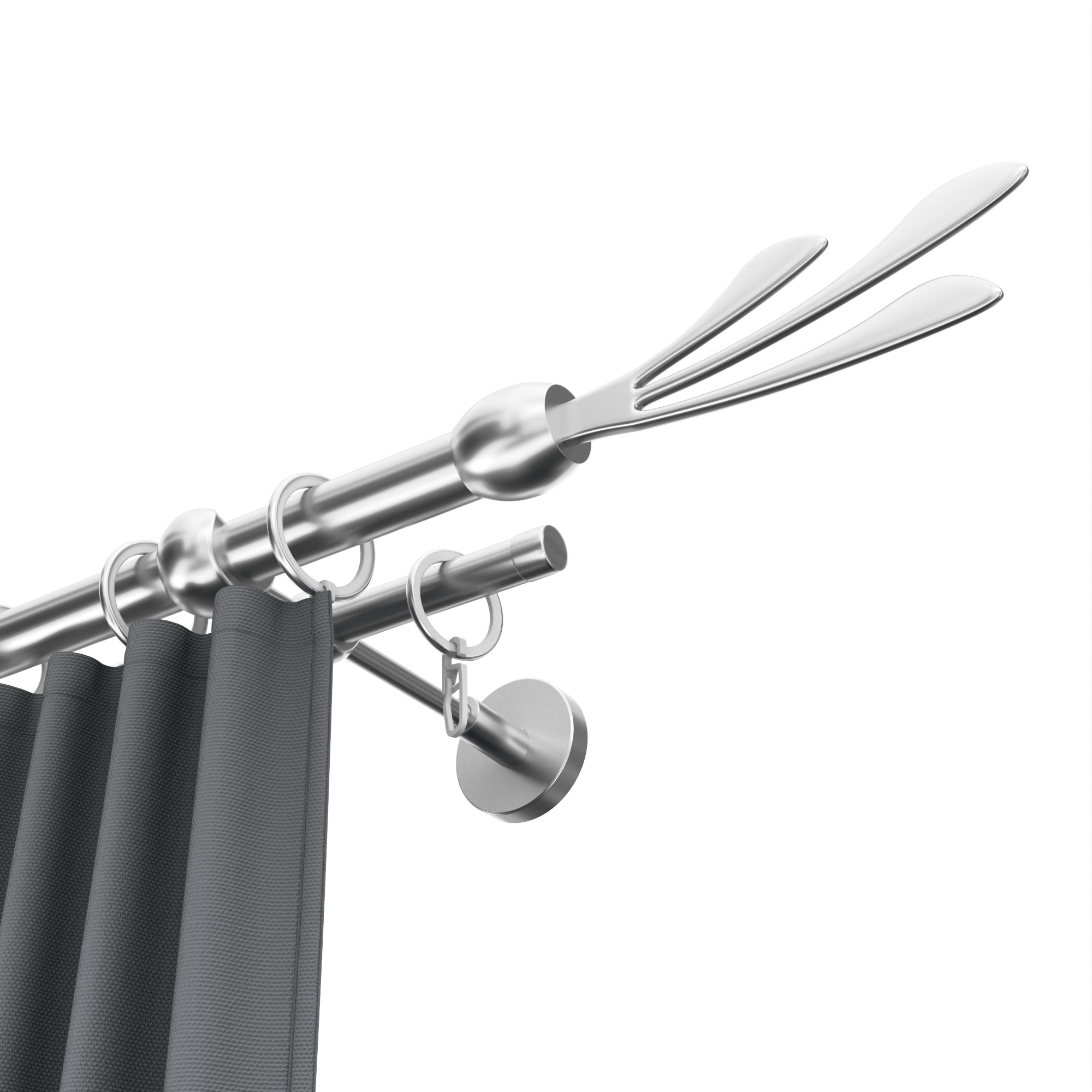 

Карниз двухрядный для штор и тюля 140см D20 и 16 мм Уют ОСТ, сталь, наконечник Комета, Серебристый, ОСТ составной Комета