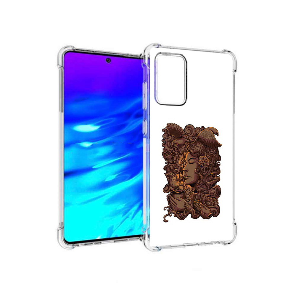 

Чехол MyPads Tocco для Samsung Galaxy A72 девушка с длинными волосами абстракция, Прозрачный, Tocco