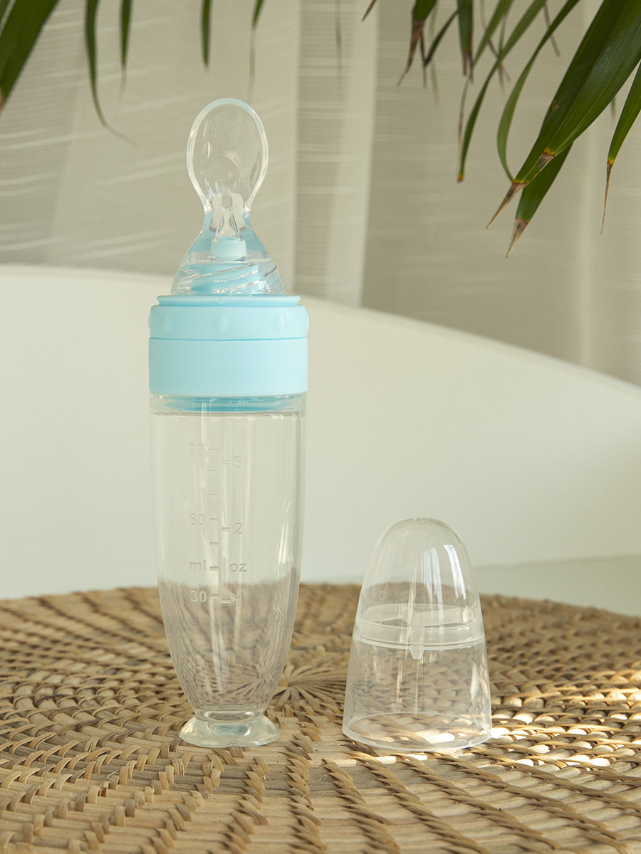Детская бутылочка Baby Nice Бутылочка с ложкой голубой; прозрачный бутылочка антиколики pituso 160 мл голубой