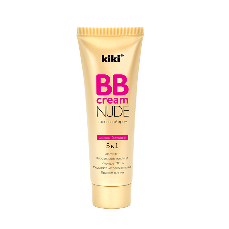 Тональный крем для лица KIKI BB NUDE 01, светло-бежевый тетрадь 120л кл nude бежевый спираль тв обл ламинация фольга