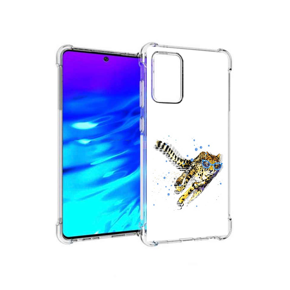 

Чехол MyPads Tocco для Samsung Galaxy A72 гепард в очках (PT158633.553.287), Прозрачный, Tocco
