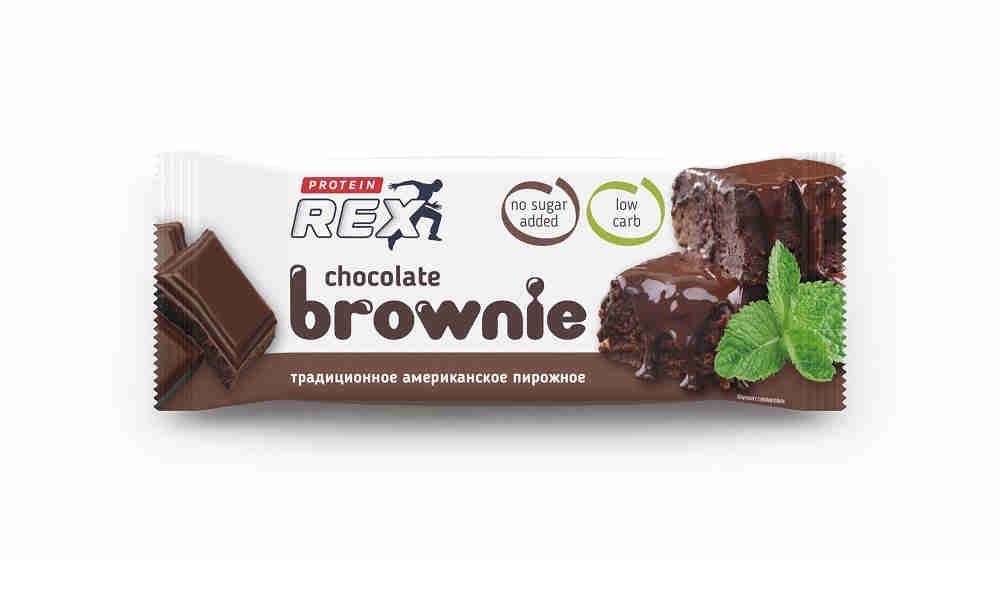 фото Пирожное protein rex brownie протеиновое классическое 50 г proteinrex