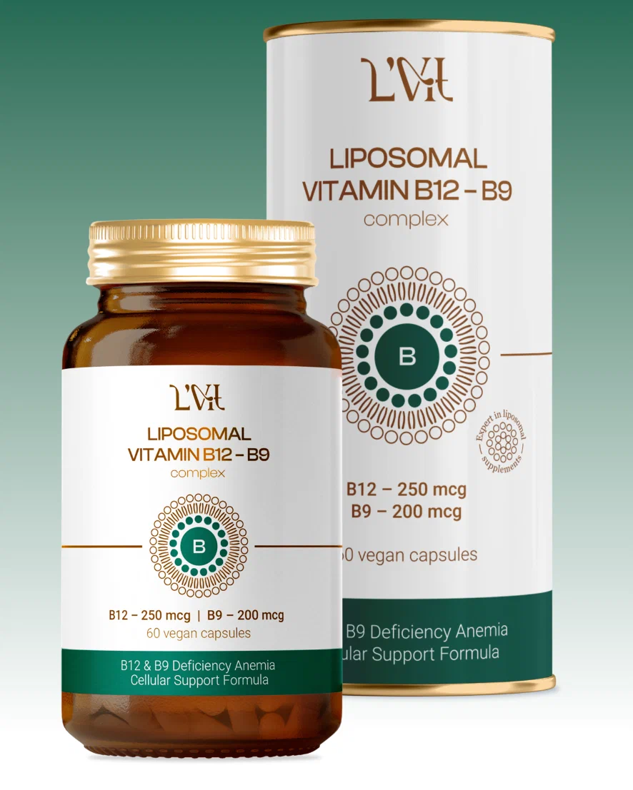 Витаминный комплекс Liposomal B12 и B9 в капсулах, 60 шт