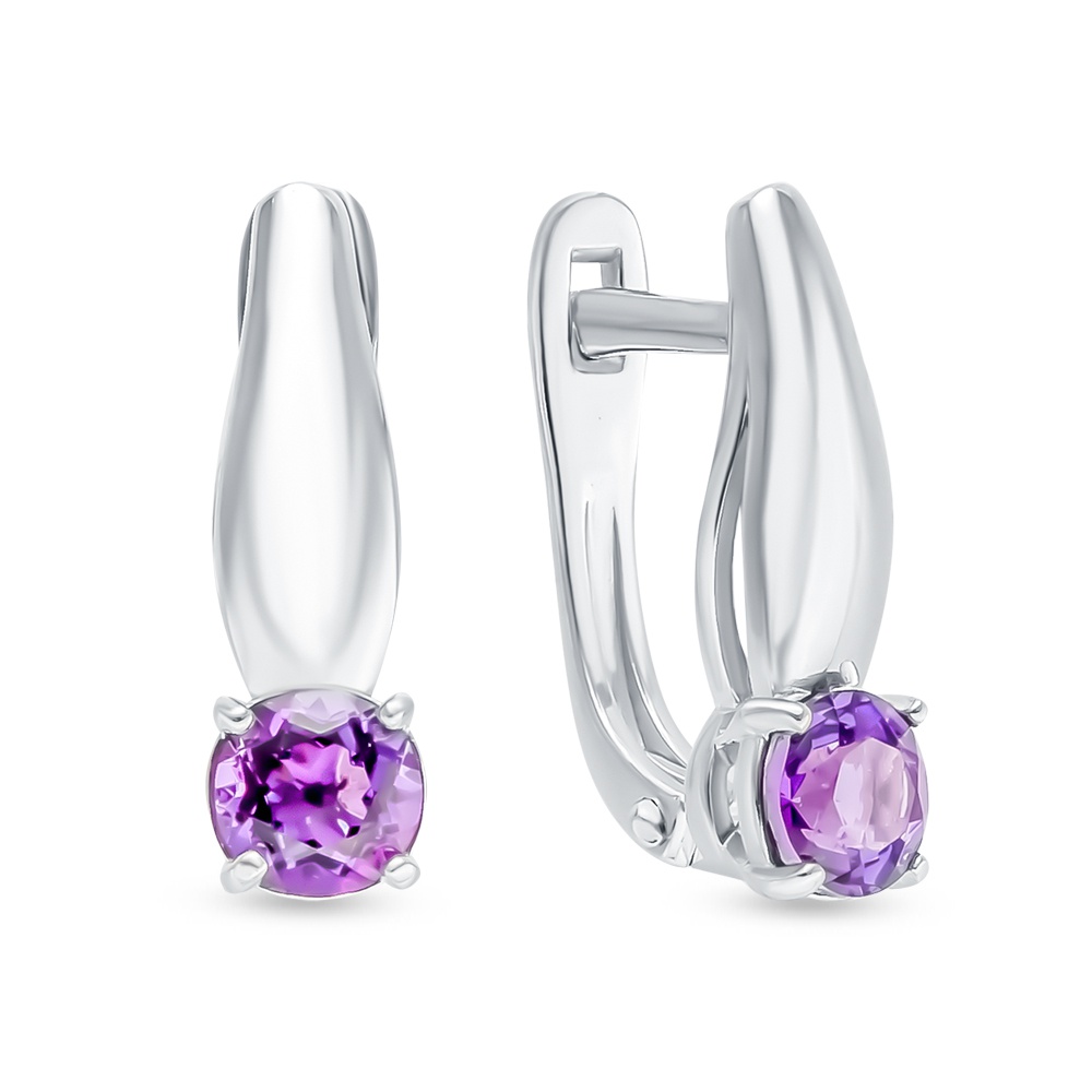 

Серьги из серебра 585Gold 4100089340, аметист, 4100089340