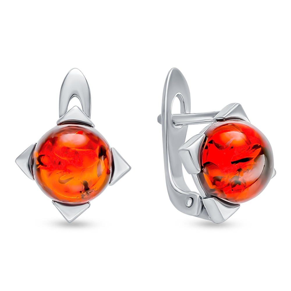 

Серьги из серебра 585Gold 4100086574, янтарь, 4100086574