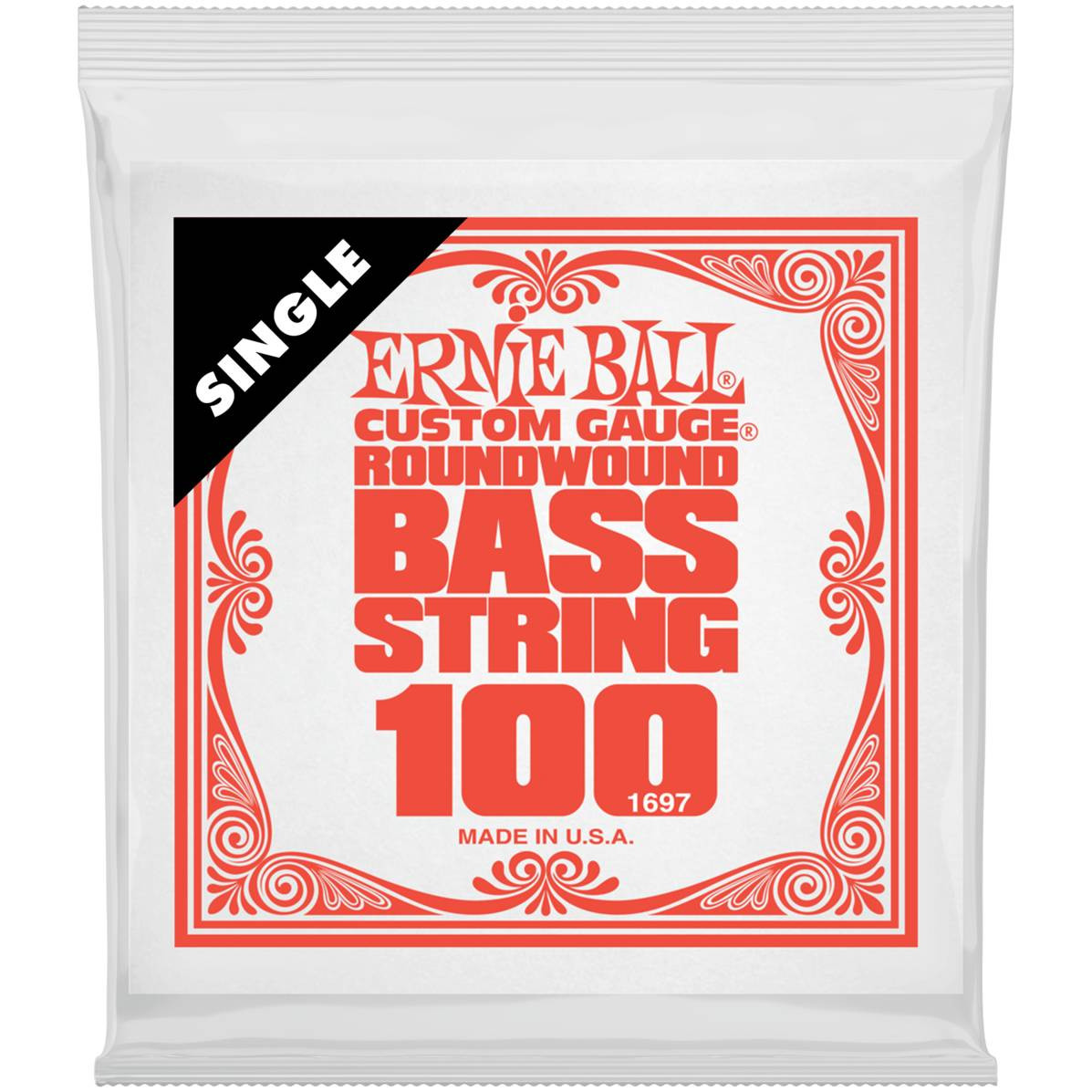 

Одиночная струна для бас-гитары ERNIE BALL 1697 NICKEL WOUND .100, 1697 NICKEL WOUND .100
