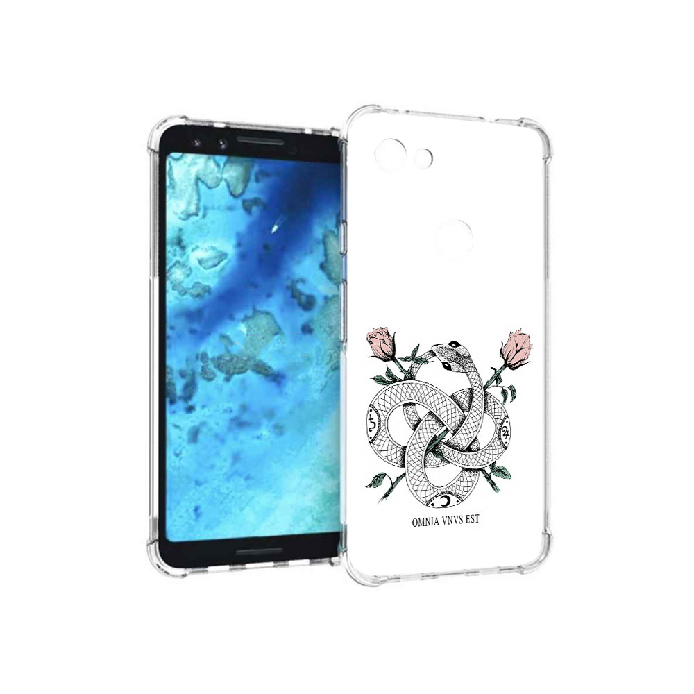 

Чехол MyPads Tocco для Google Pixel 3 нарисованная змея абстракция, Прозрачный, Tocco