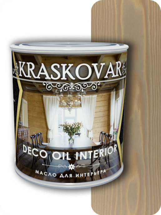 фото Масло для интерьера kraskovar deco oil interior крем-брюле 0,75л