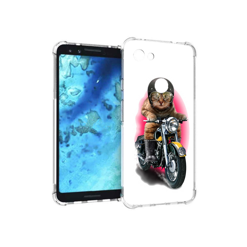 

Чехол MyPads Tocco для Google Pixel 3 мото-кот, Прозрачный, Tocco