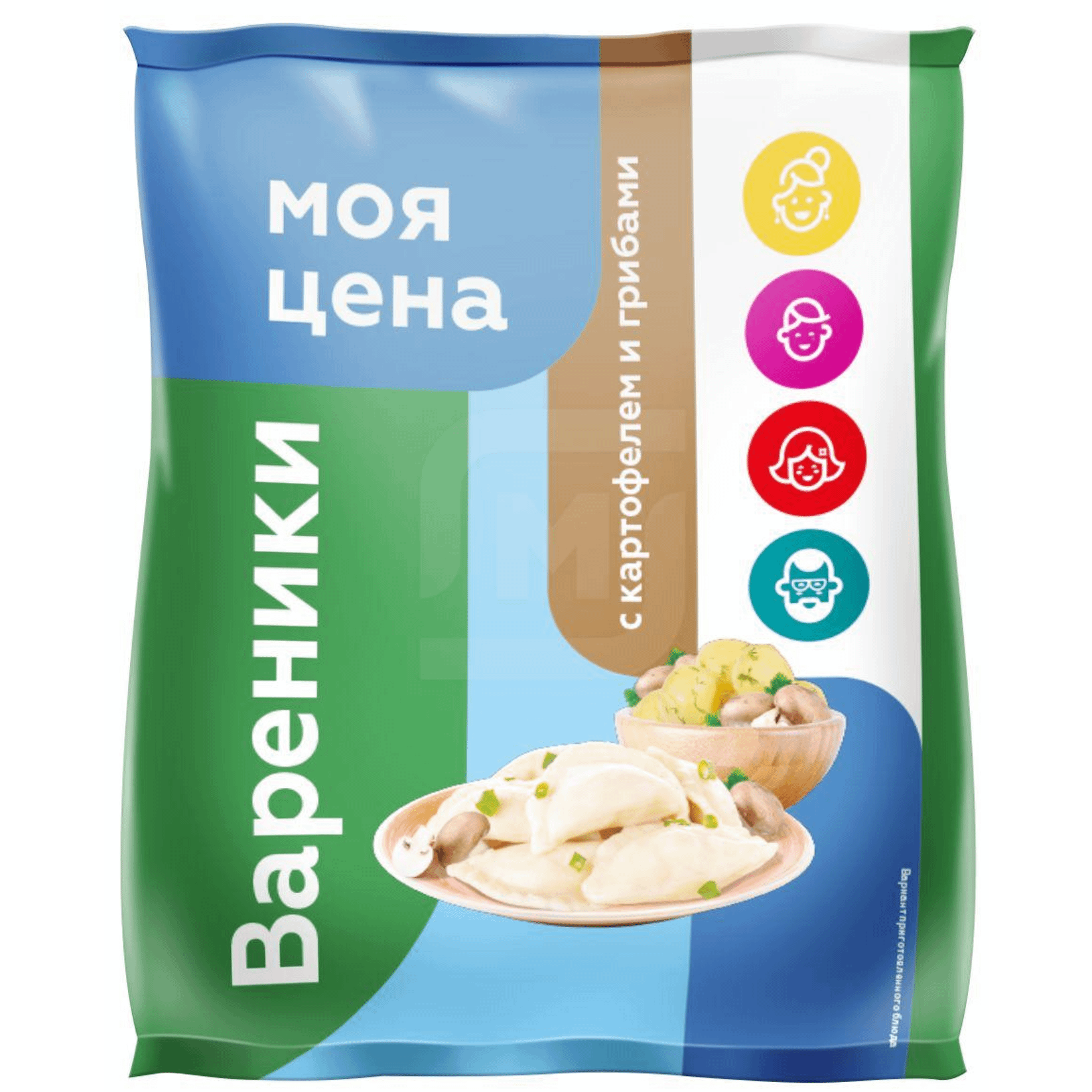 Вареники Моя цена картофель-грибы 1 кг 200₽