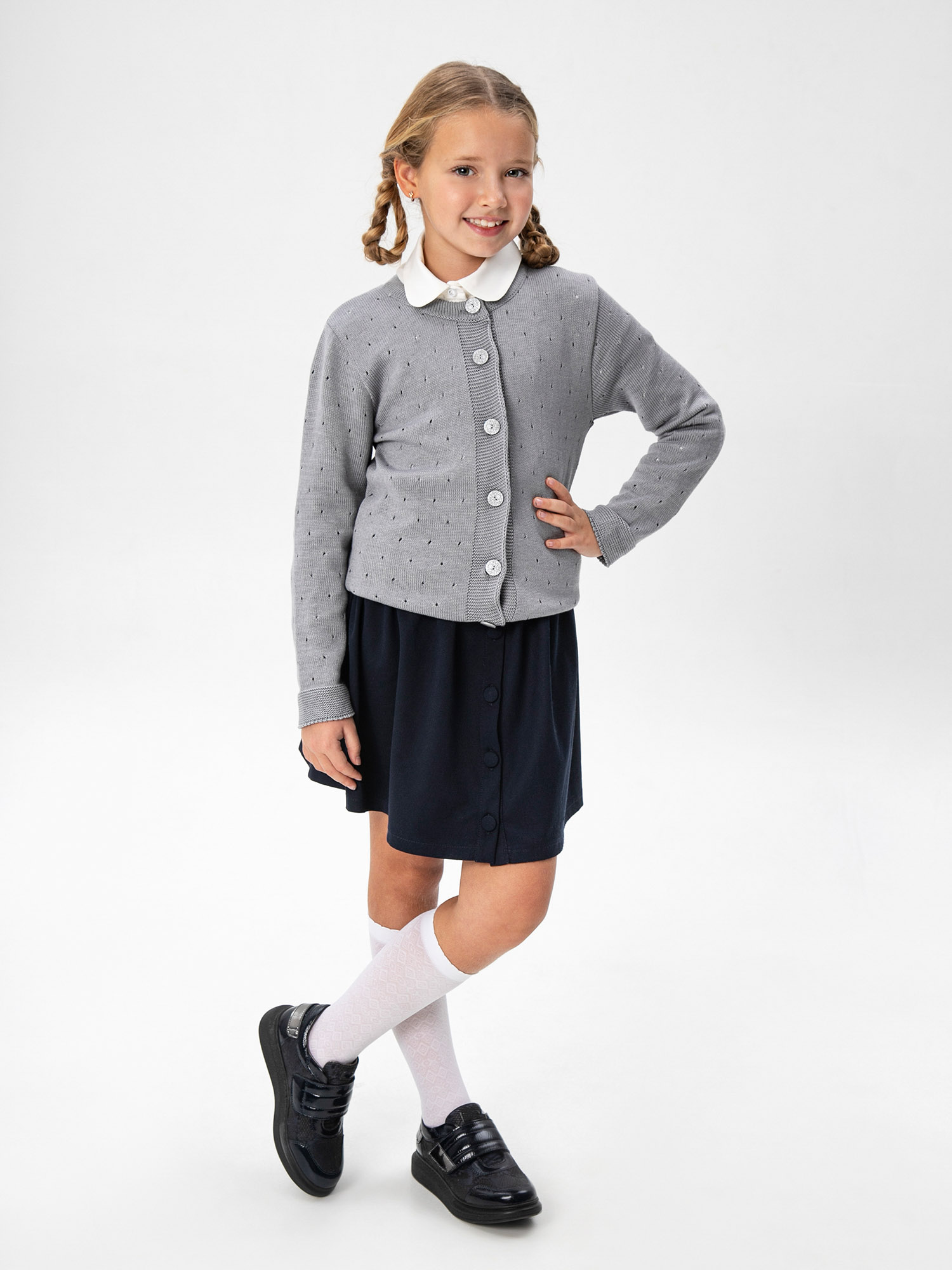 

Кардиган Amarobaby Pure Love School серый р. 140 AB-OD21-PLS1902, AB-OD21-PLS1902