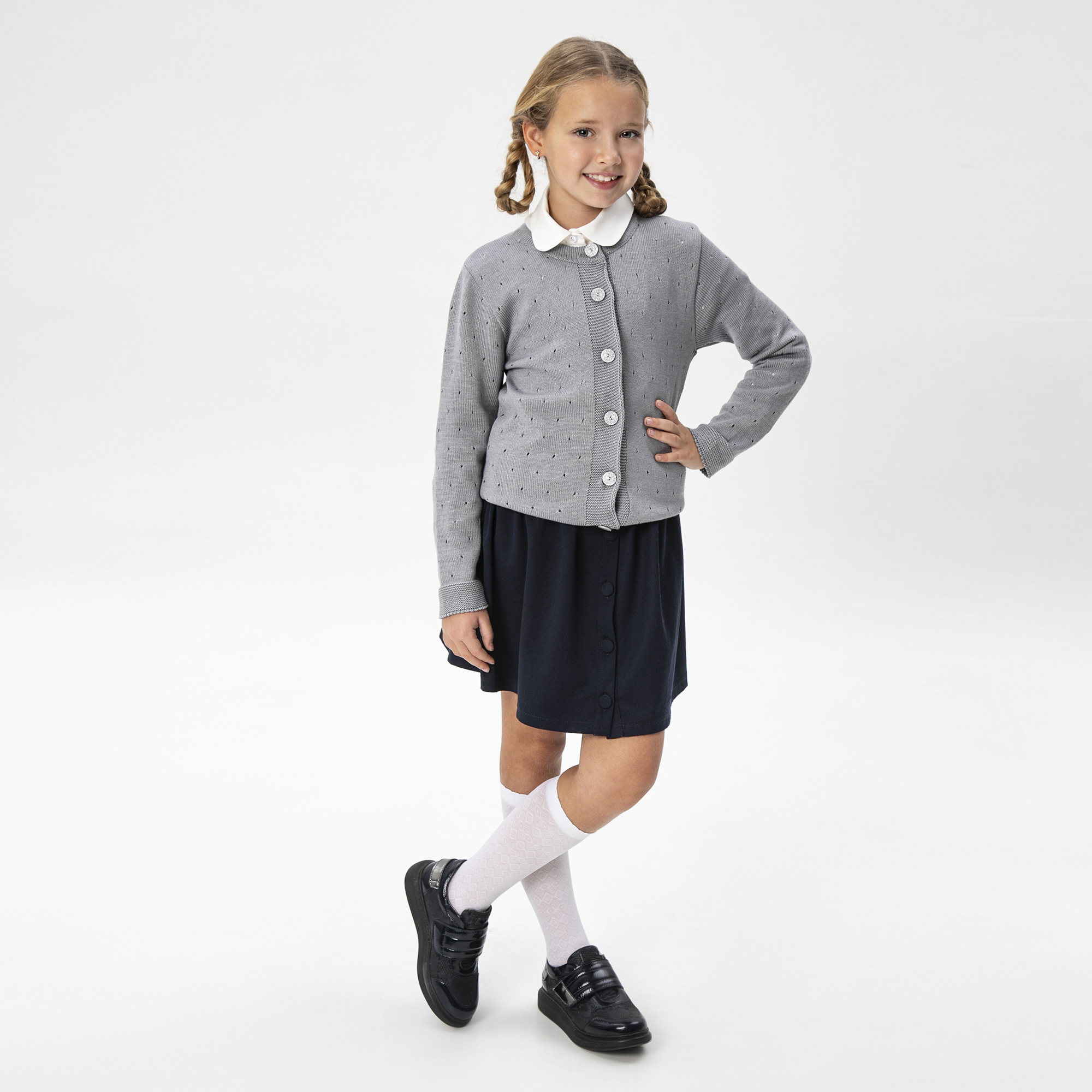 

Кардиган Amarobaby Pure Love School серый р. 128 AB-OD21-PLS1902, AB-OD21-PLS1902