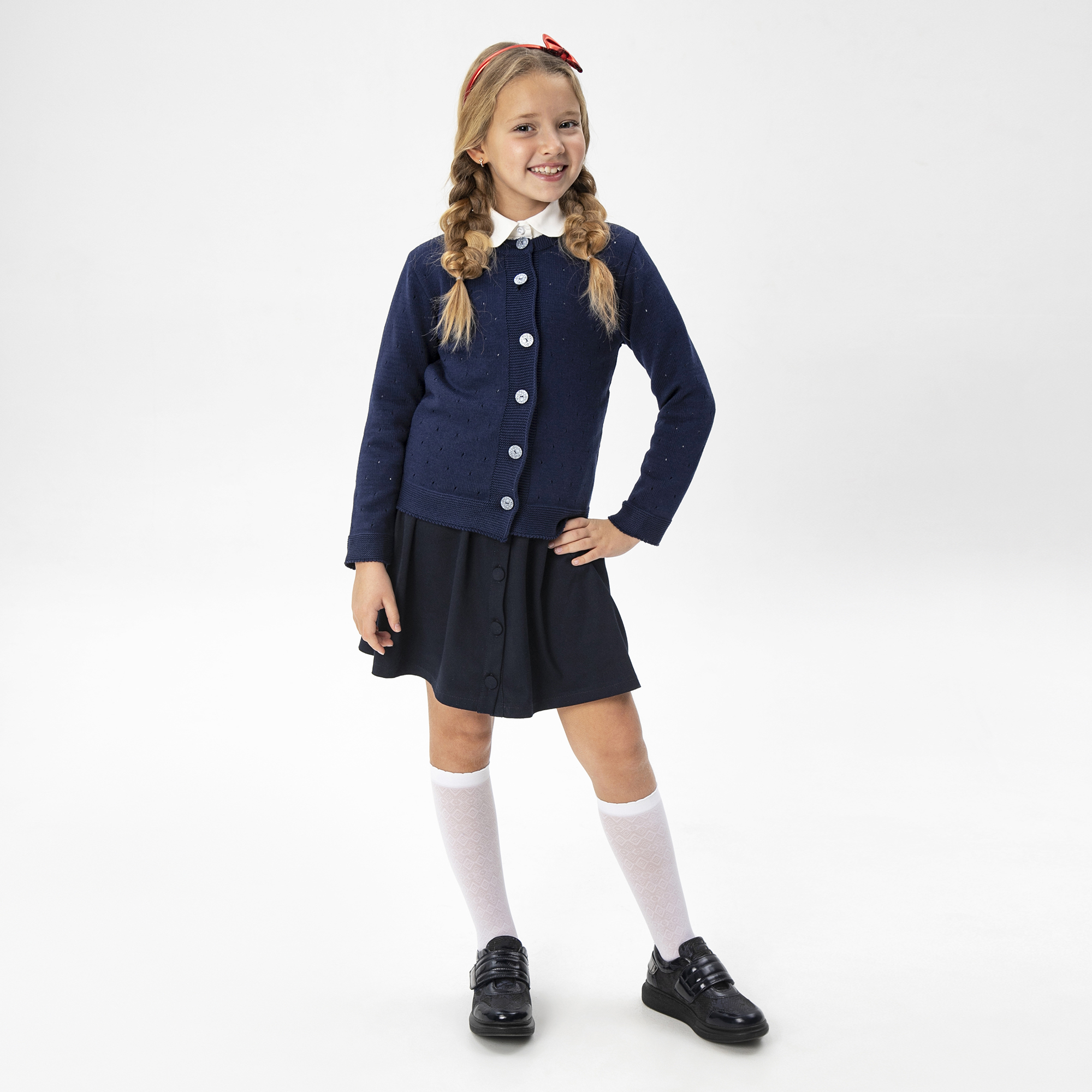 Кардиган Amarobaby Pure Love School синий р. 134 AB-OD21-PLS1902 кардиган детский amarobaby ab od23 sh19 синий 140