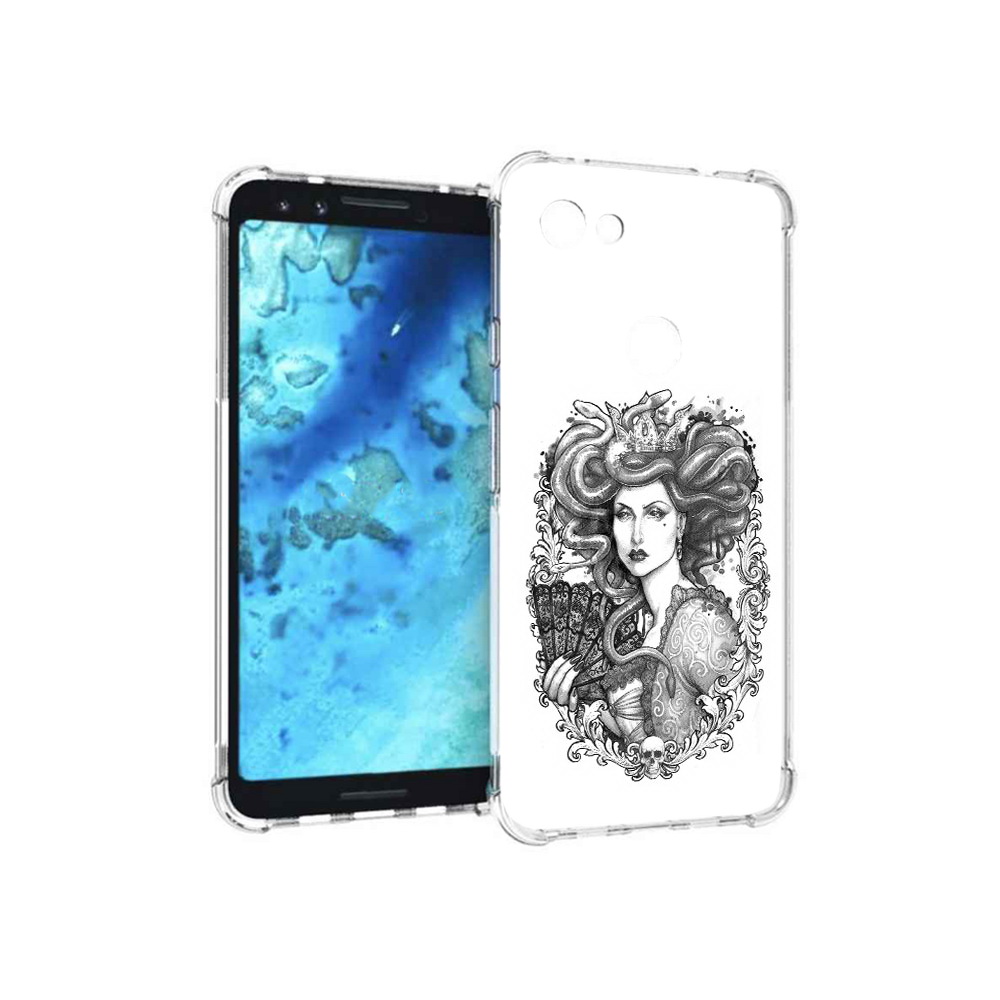 

Чехол MyPads Tocco для Google Pixel 3 медуза черно белый, Прозрачный, Tocco