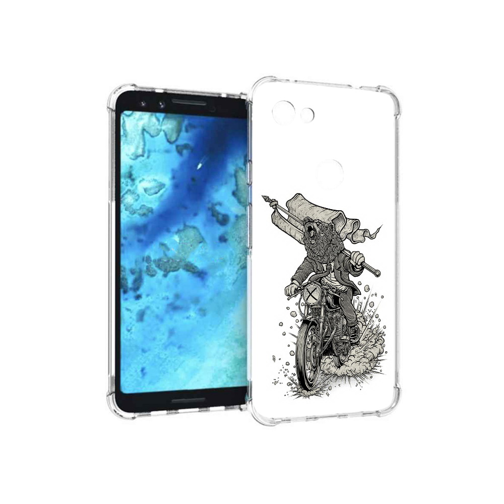 

Чехол MyPads Tocco для Google Pixel 3 медведь на мотоцикле, Прозрачный, Tocco