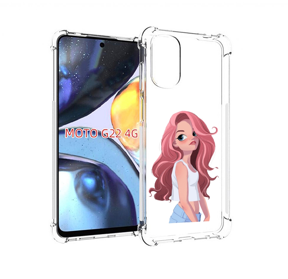 

Чехол MyPads Мультяшный-арт-девушки женский для Motorola Moto G22 4G, Прозрачный, Tocco