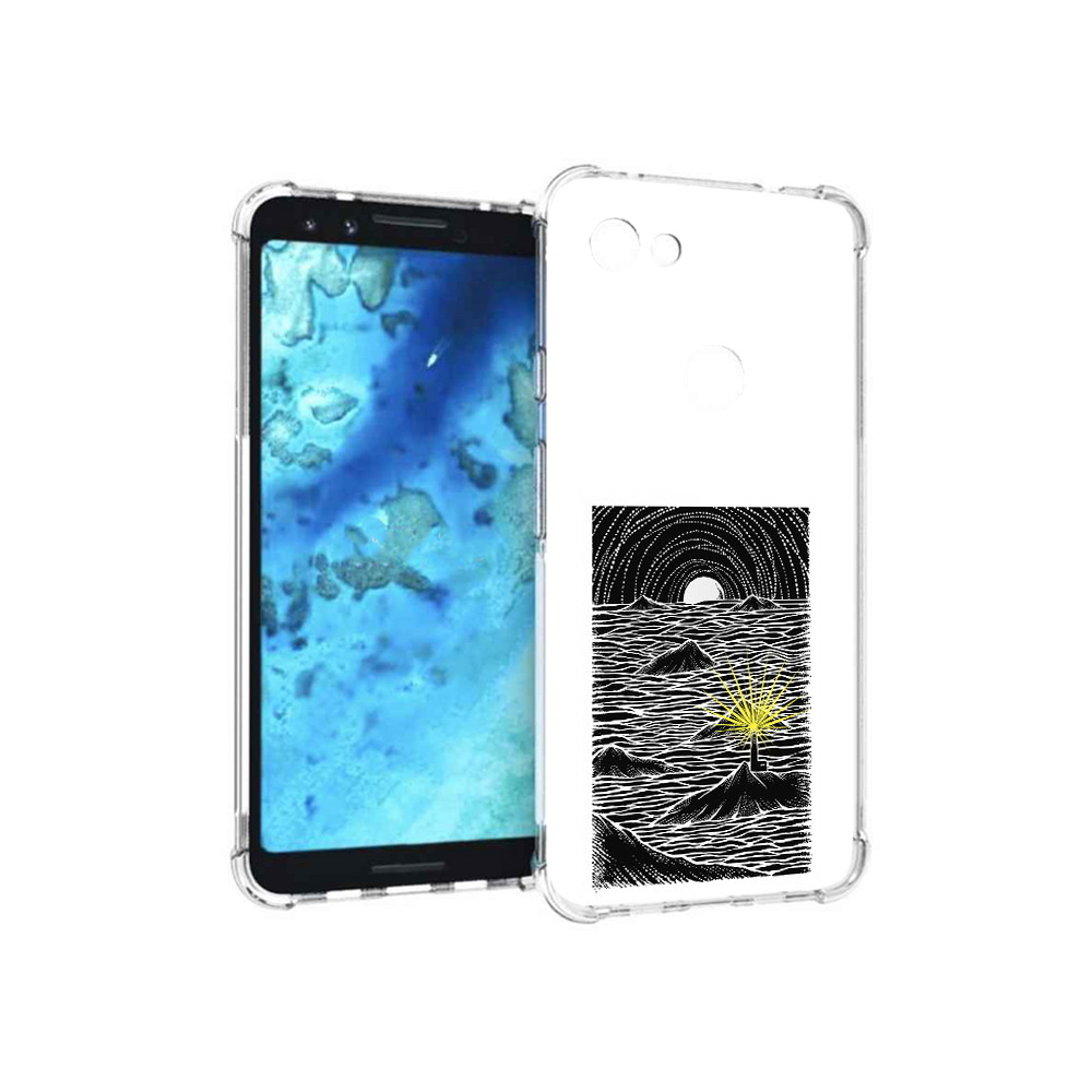

Чехол MyPads Tocco для Google Pixel 3 маяк в черно белом море, Прозрачный, Tocco