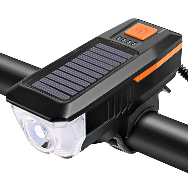 Светодиодный велосипедный фонарь URM THOT343119 на солнечной батарее, оранжевый