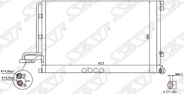 Радиатор Кондиционера Volvo C30 06- /S40/V50 2.4/2.5T 03- Sat Арт. St-Vl07-394-0