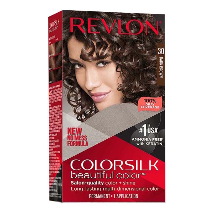 Краска для волос Revlon Colorsilk тон 30 темно-коричневый 130 мл 700₽