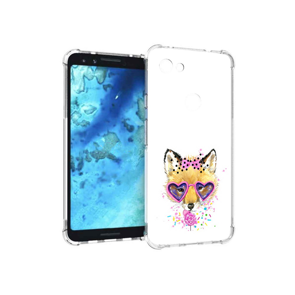 

Чехол MyPads Tocco для Google Pixel 3 лисенок с бантиком, Прозрачный, Tocco