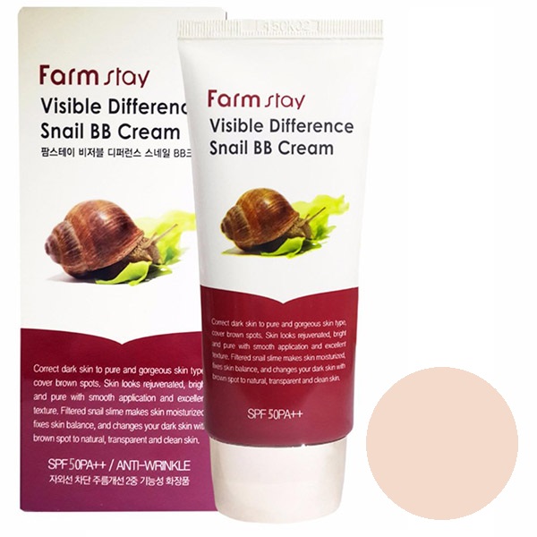 Восстанавливающий BB крем FarmStay Visible Difference Snail 50 мл SPF40 PA++ farm stay visible difference крем для рук с улиткой 100 мл 3 варианта