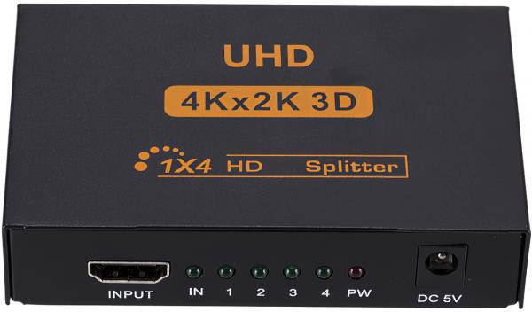 

Разветвитель-сплиттер GSMIN AN-19 HDMI - 4xHDMI (4K, 2K, 60 Гц, 3D) (Черный)