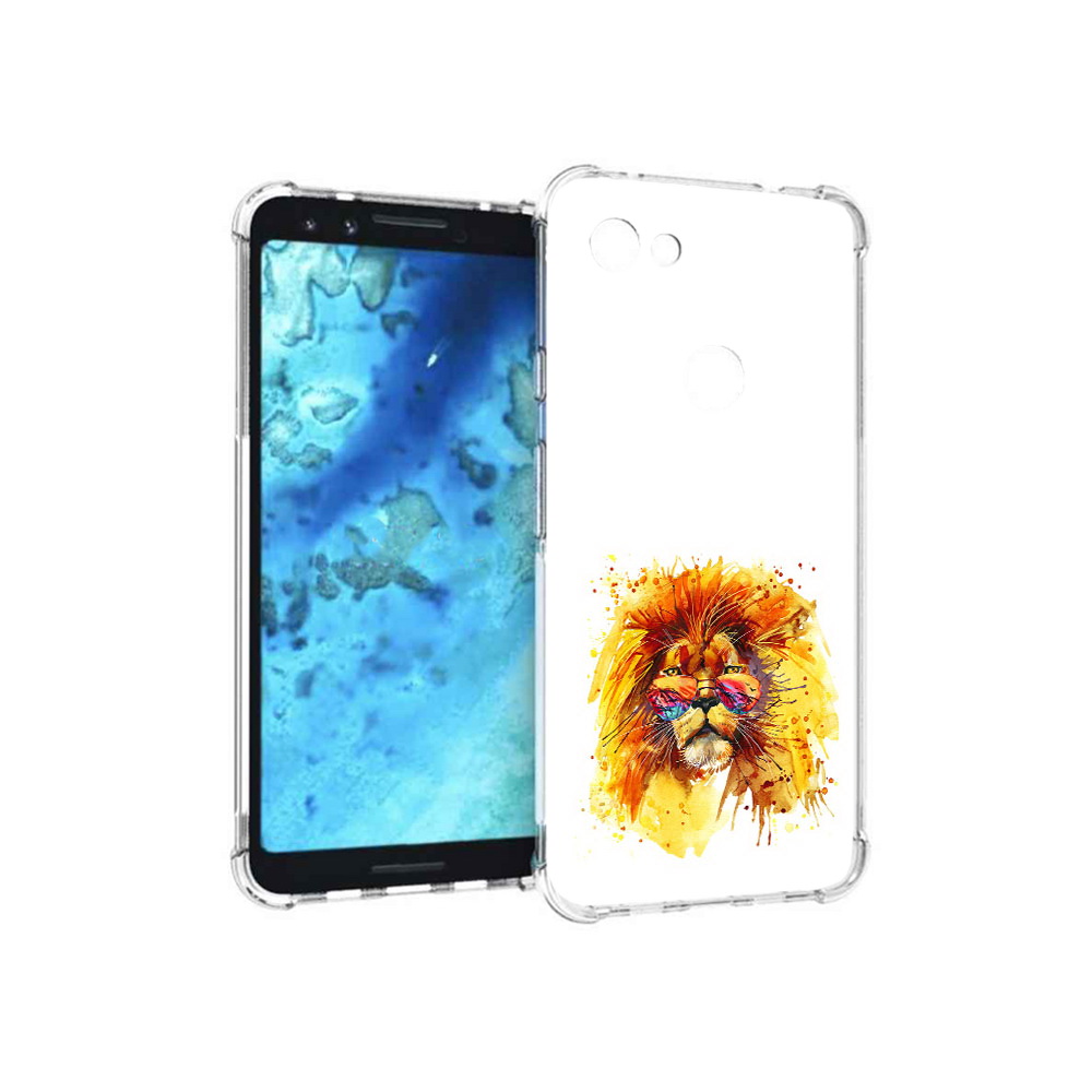 

Чехол MyPads Tocco для Google Pixel 3 лев в очках, Прозрачный, Tocco
