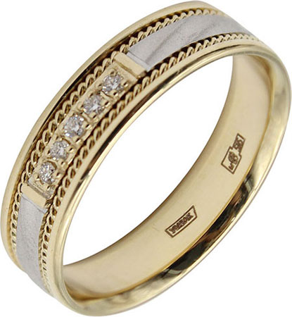 

Кольцо обручальное из желтого золота с бриллиантом р.17 Yaselisa V-1009d, V-1009d