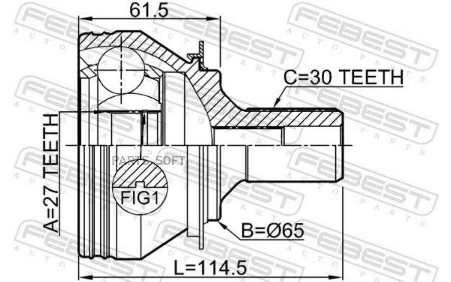 

FEBEST ШРУС наружный 27x65x30 MERCEDES BENZ A CLASS W176 1610-156 1шт