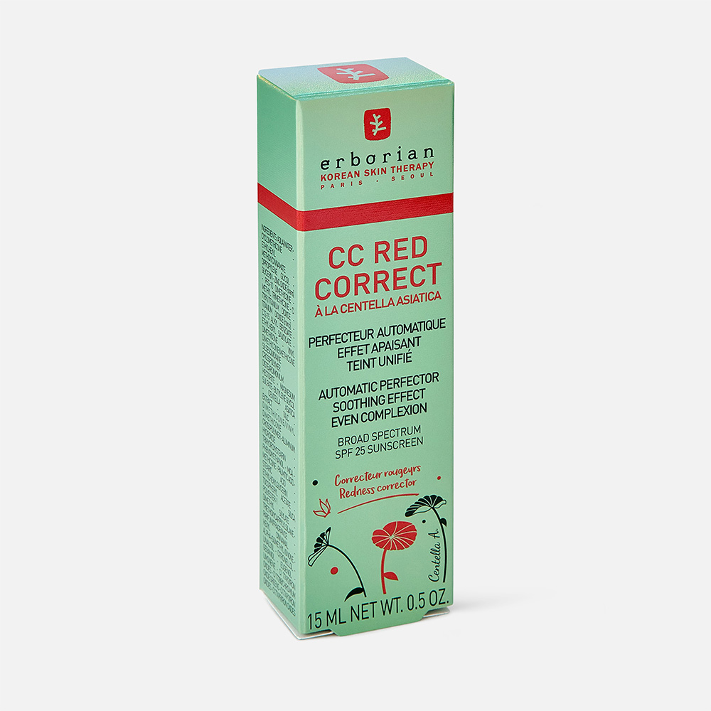 Крем для лица Erborian CC Red Correct корректирующий, 15 мл