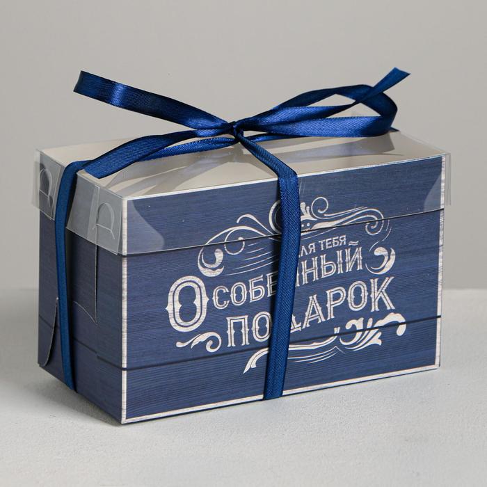 

Коробка для капкейков Дарите Счастье Особенный подарок 16 х 8 х 10 см 5 шт, Синий
