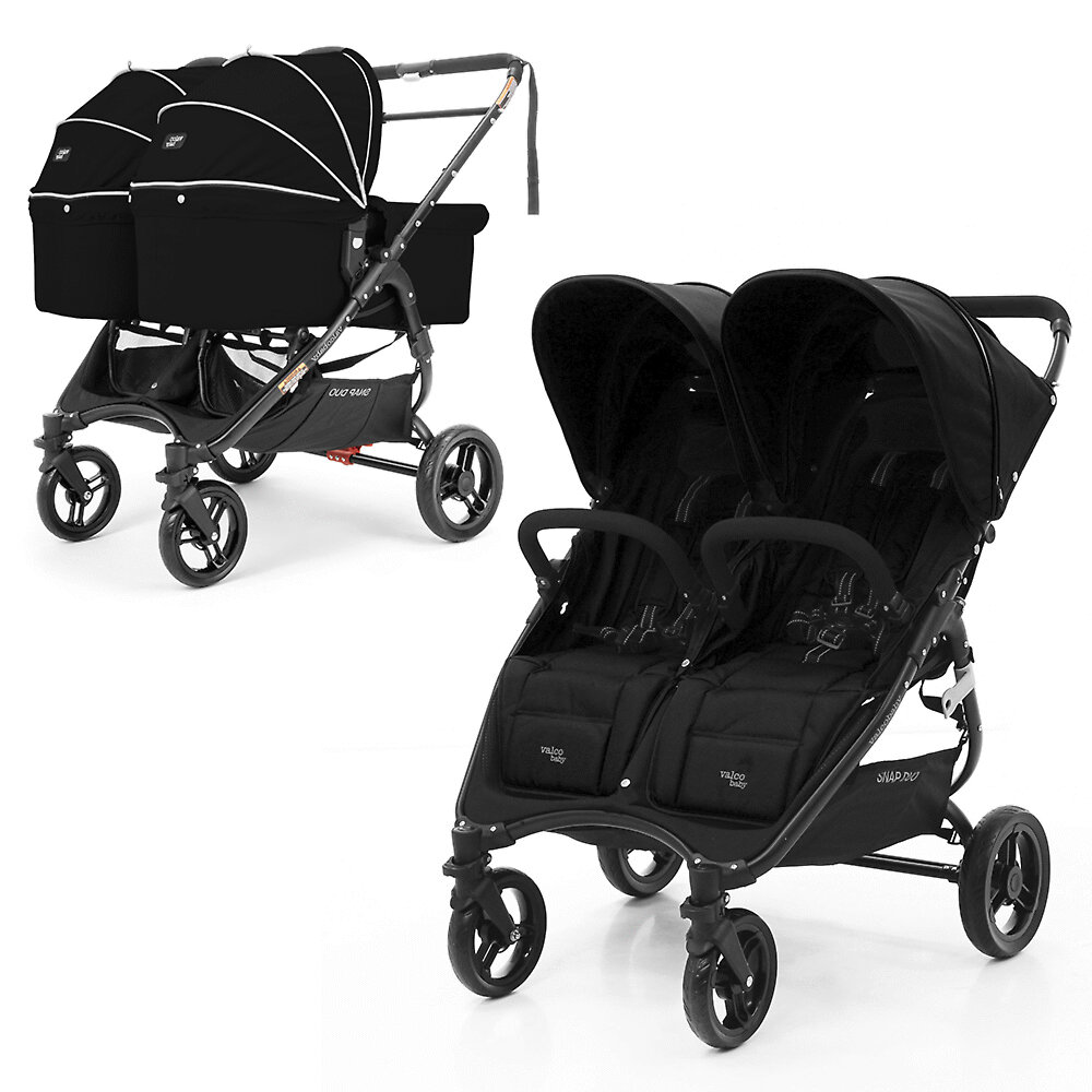 Коляска для двойни 2в1 Valco Baby Snap Duo, цвет Coal Black