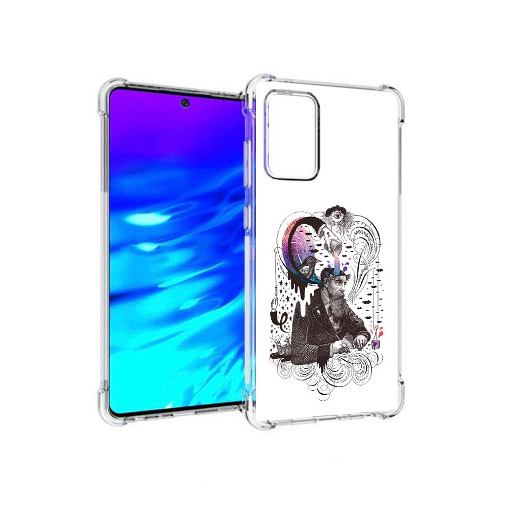 

Чехол MyPads Tocco для Samsung Galaxy A72 абстракция думающий мужчина (PT158633.553.210), Прозрачный, Tocco