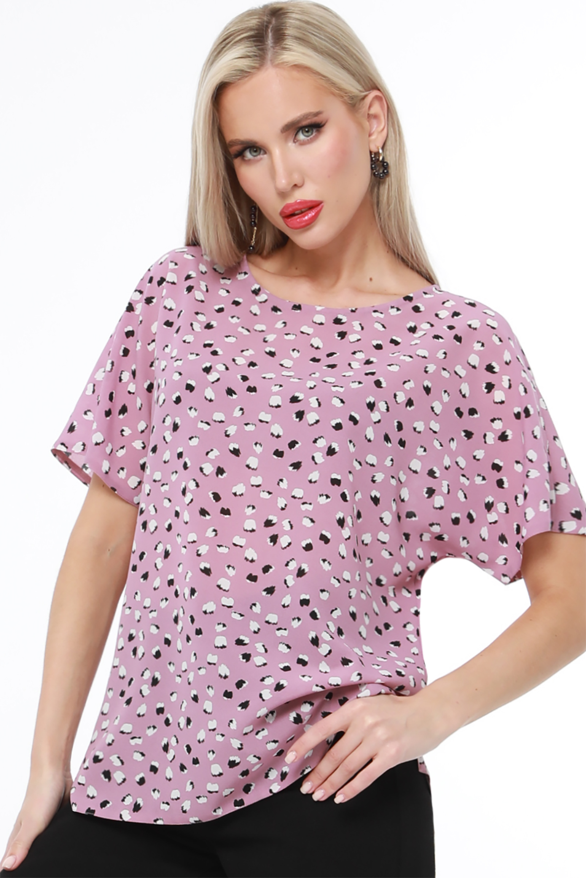 

Блуза женская DSTrend Лорет розовая 50 RU, Розовый, Лорет