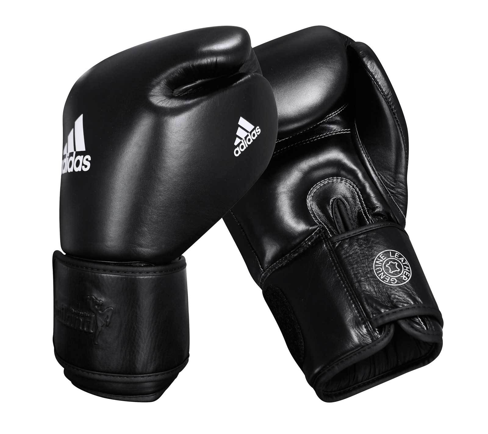 Боксерские перчатки Adidas черные, 12 унций