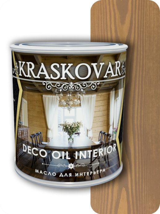 фото Масло для интерьера kraskovar deco oil interior карамель 0,75л