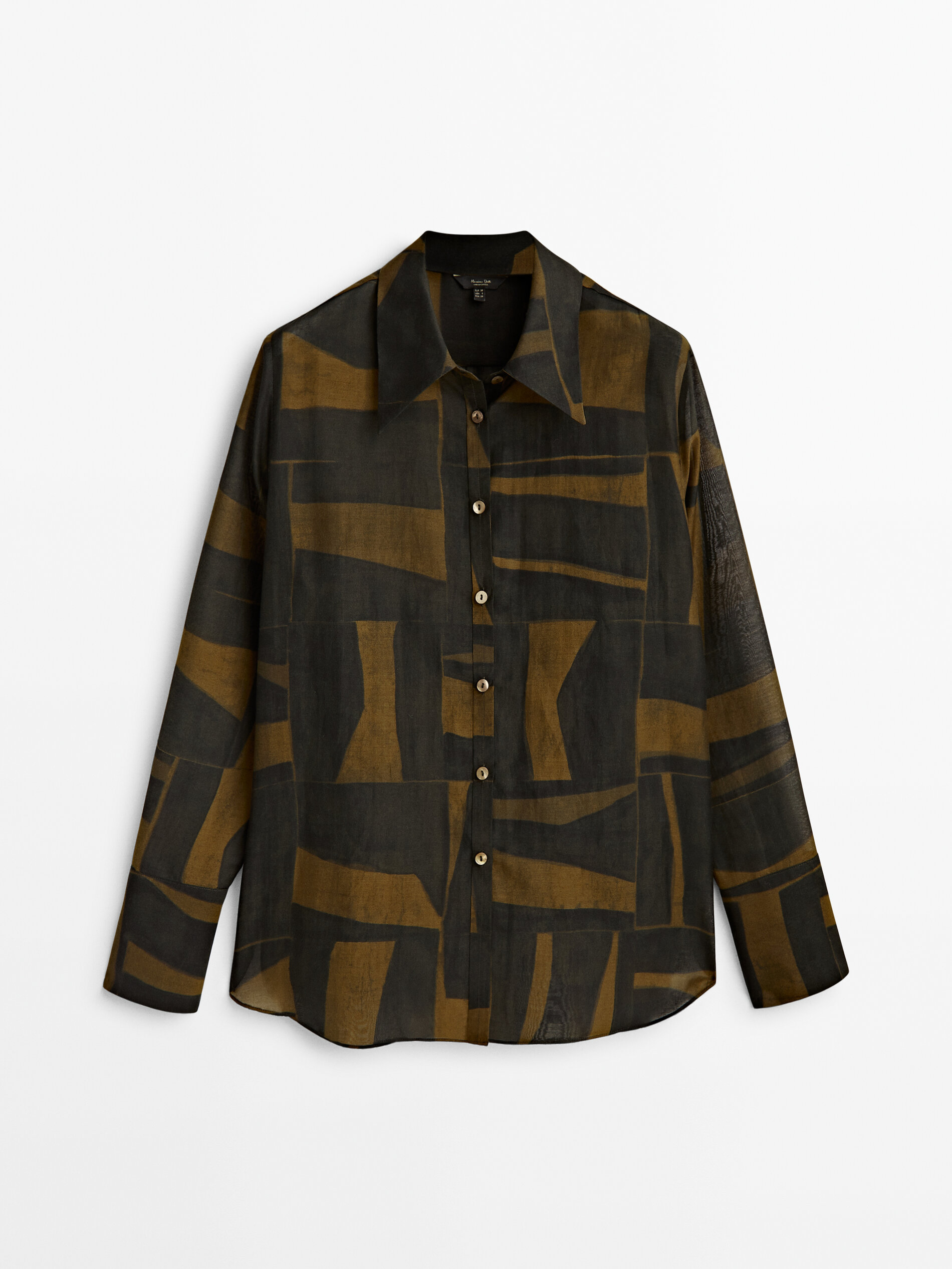 

Рубашка женская Massimo Dutti 05114878732 коричневая 40, 05114878732