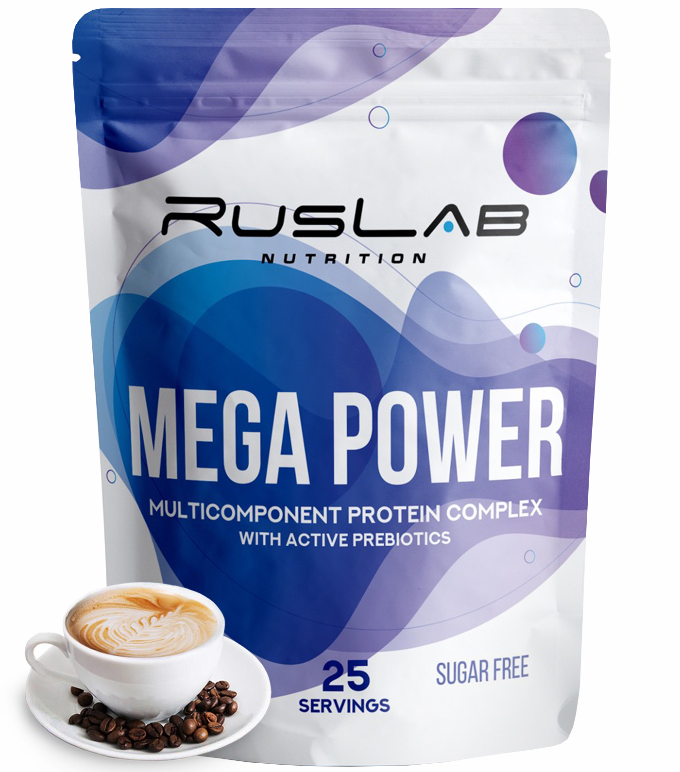 Многокомпонентный протеин RusLabNutrition Mega Power 800гр вкус кофе капучино