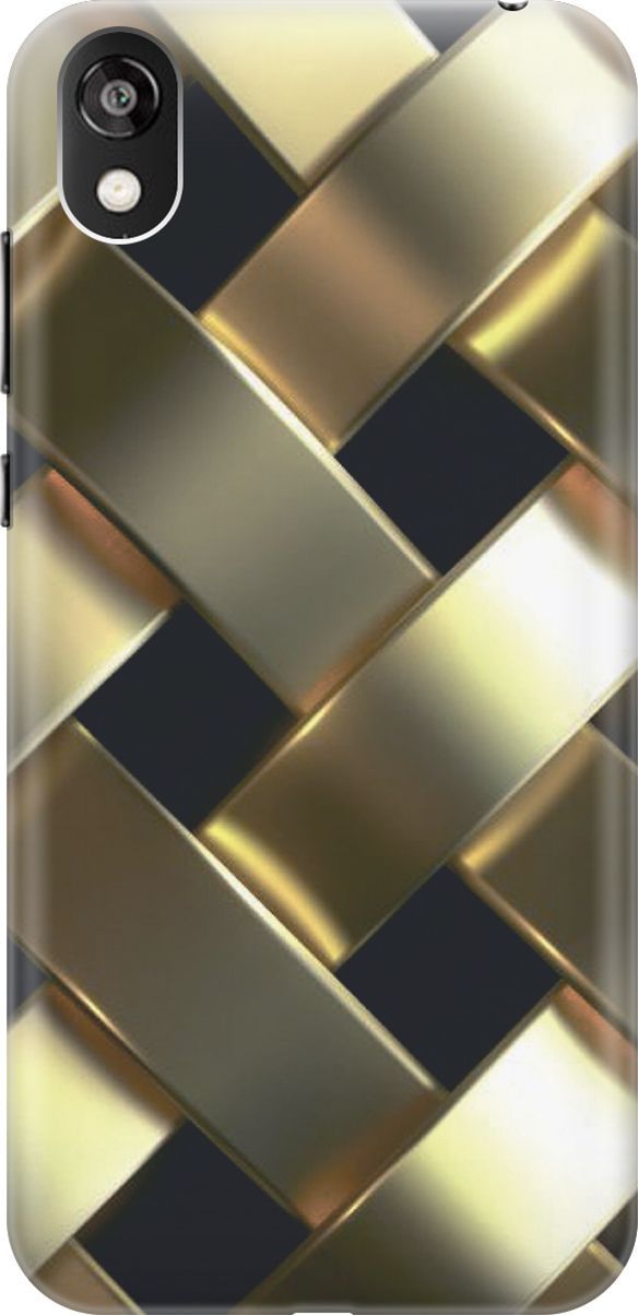 

Чехол на Honor 8S/Huawei Y5 (2019) "Золотистое плетение", Золотистый;черный, 6381