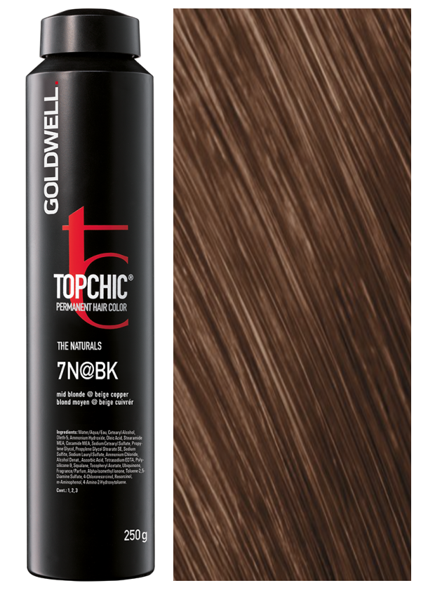 Краска для волос Goldwell Topchic 7N@BK средний блонд с бежево-медным сиянием 250мл