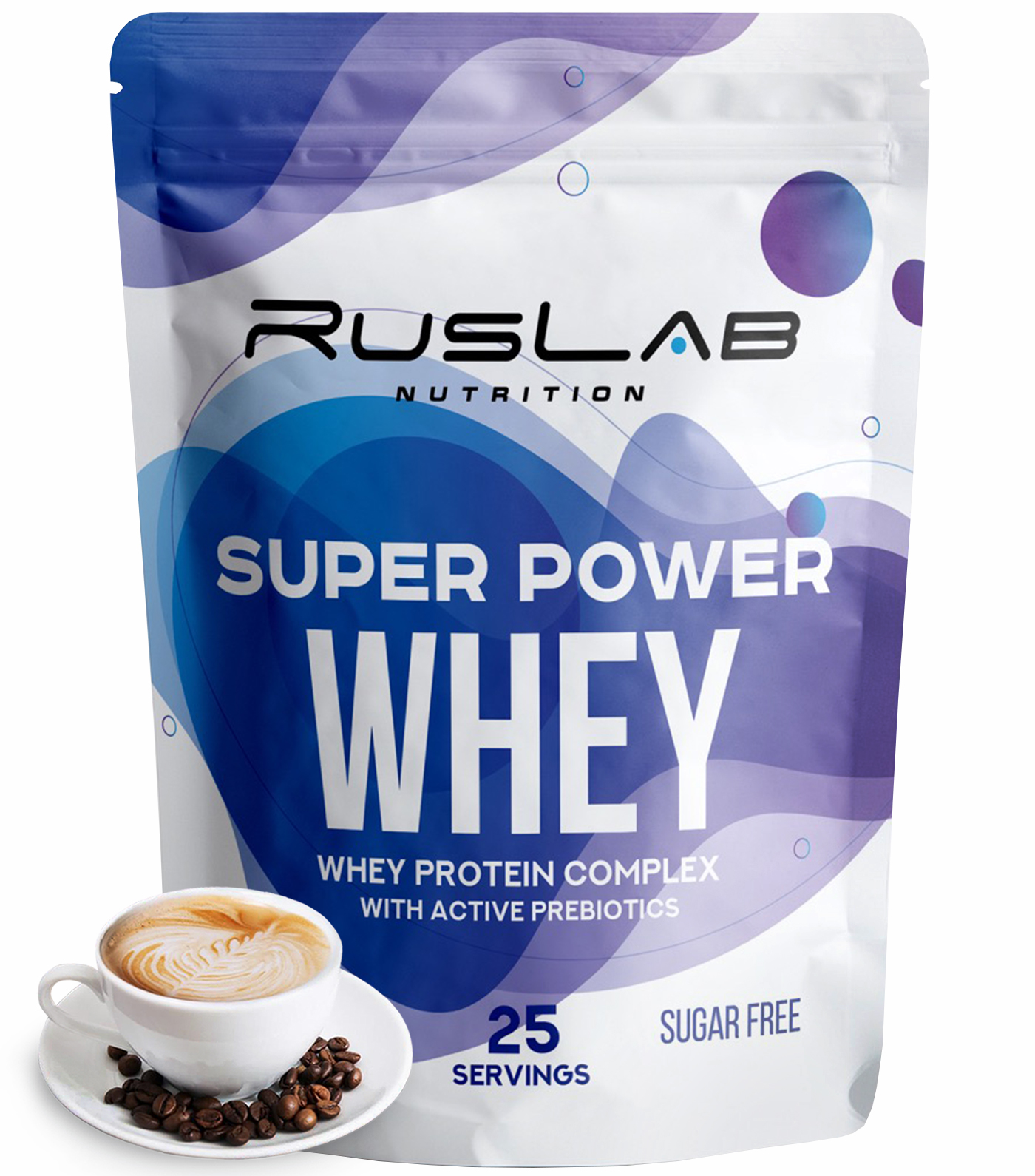 Сывороточный протеин RusLabNutrition Super Power Whey 800гр вкус кофе капучино