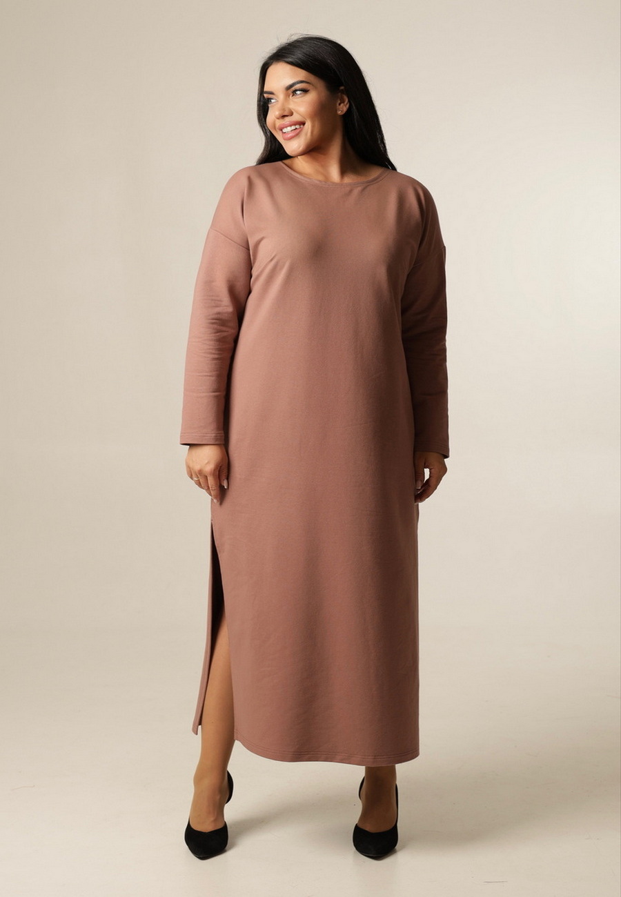 Платье женское Elenatex П-169 коричневое 60 RU