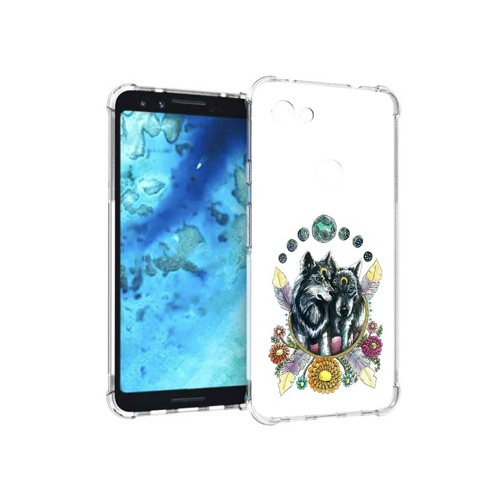 

Чехол MyPads Tocco для Google Pixel 3 красивые волки абстракция, Прозрачный, Tocco