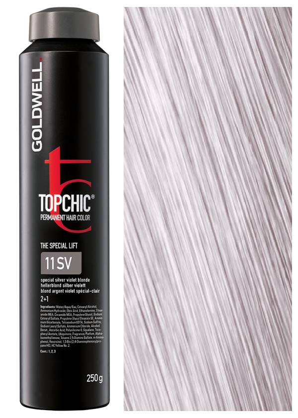 Краска для волос Goldwell Topchic 11SV серебристо-фиолетовый блондин 250мл дед мороз в высоком колпачке в ремешке и с мешком 44 см серебристо белый